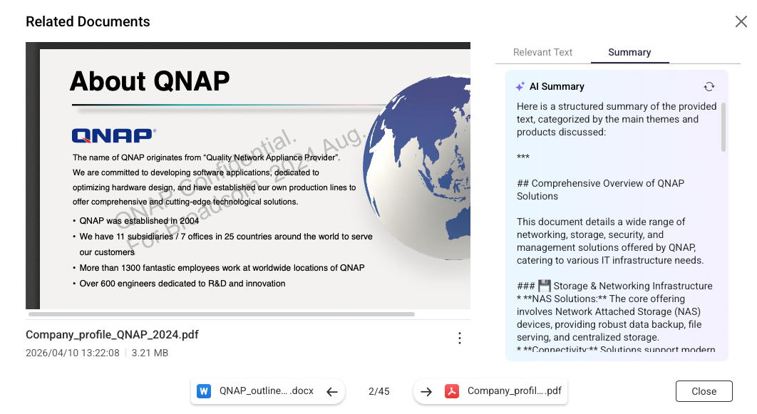 QNAP Qsirch 文件 AI 摘要与重点解析