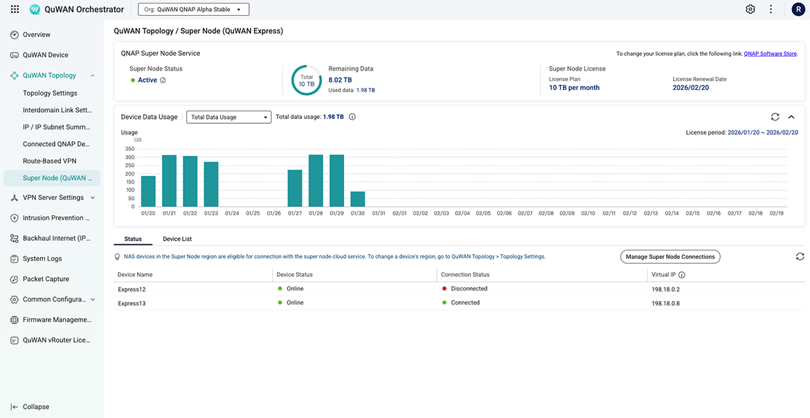 轻松管理超级节点流量及已连接设备