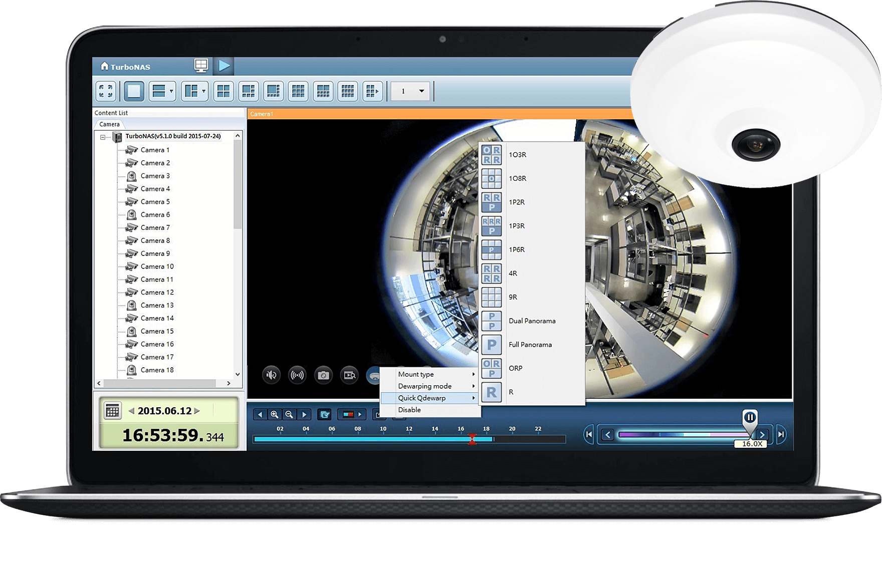 QNAP Dewarp Technology for Post-alarm Diagnosis