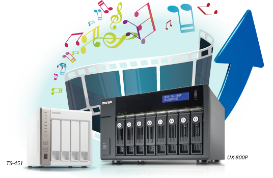 威联通科技推出更高级SOHO/家用 NAS TS-x51 系列,搭载双核心 Intel® Celeron® 2.41GHz 处理器,支持桌面式储存扩充方案