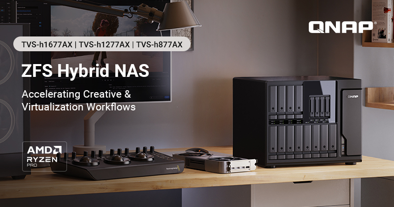 QNAP 新款 TVS-hx77AX 系列 ZFS NAS：搭载 AMD Ryzen™ 7000 与 DDR5，以 NFS over RDMA 驱动 AI 与虚拟化工作流