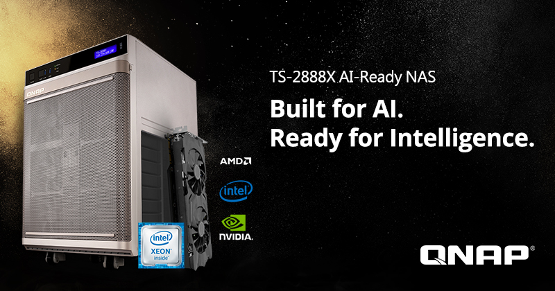 威联通专为机器学习打造 TS-2888X AI-Ready NAS，提供巨量数据存储空间结合高速运算的一站式 AI NAS 解决方案