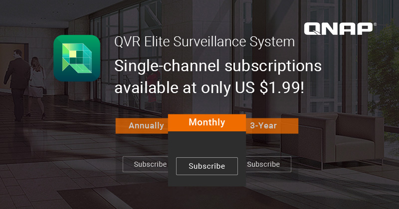 QNAP 推出每频道只需 US $1.99 订阅月费的 QVR Elite 安全监控应用,支持 QTS 与 QuTS hero NAS 机型