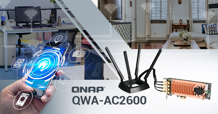 QNAP 全新推出 QWA-AC2600 无线网卡,启发家居及工作环境中无线应用的更多可能