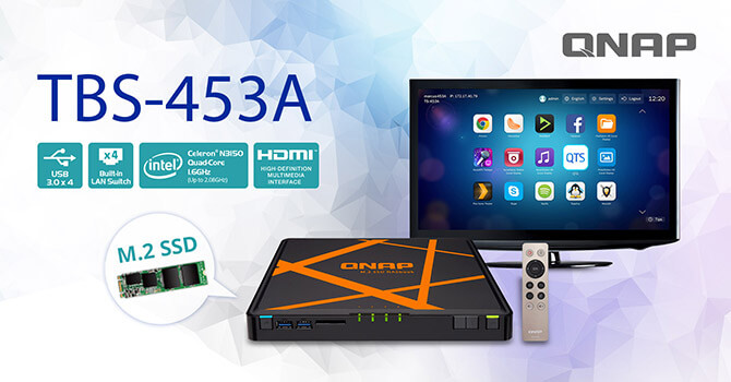 威联通科技发表全球新款 M.2 SSD NAS：TBS-453A 支持 4 颗 M.2 固态硬盘，内建硬件网络交换机