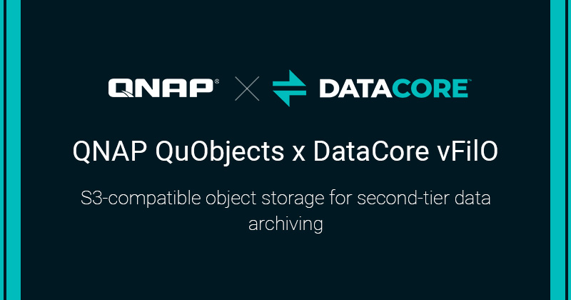 QNAP 携手 DataCore 提供 NAS 与 Object 自动化文件传输与归类解决方案，适用于分布式混合云环境