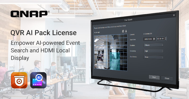 威联通推出 QVR AI Pack 授权,提供智能 AI 录像文件搜索及本机 HDMI 输出,提升安全监控管理效率与事件响应速度