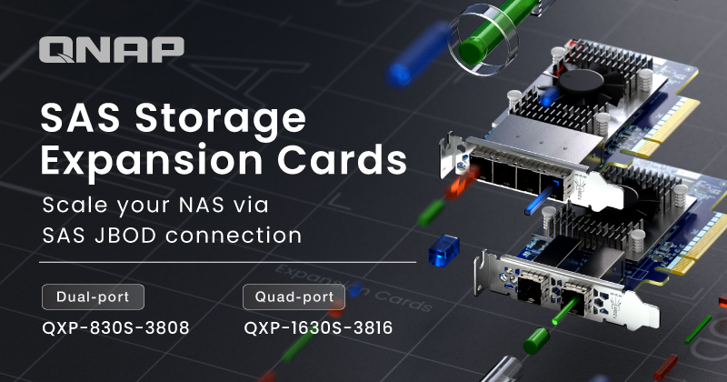 QNAP 推出全新 SAS 存储扩充卡，助企业建构高扩充性 NAS 存储架构