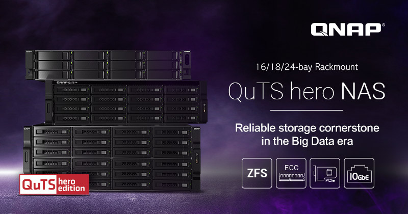 QNAP 发表新款 16/18/24-bay 大容量机架式 QuTS hero NAS，Intel Xeon 强悍性能兼具 10GbE 传输与多端口 PCIe 扩充性