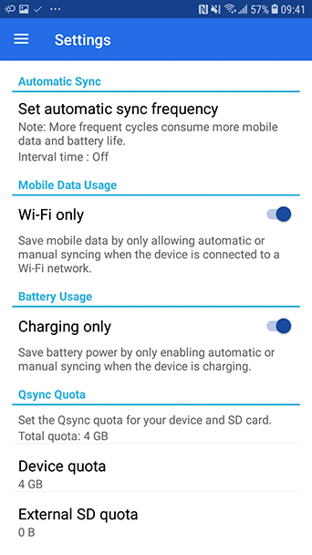 充电或使用 Wi-Fi 时自动同步